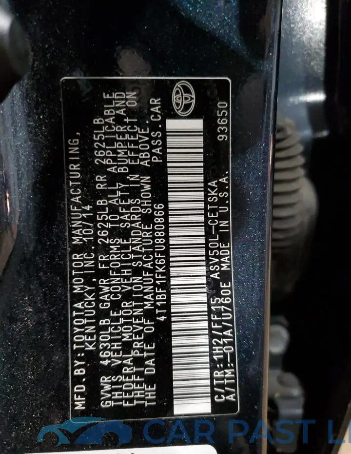 4T1BF1FK6FU880866# 13