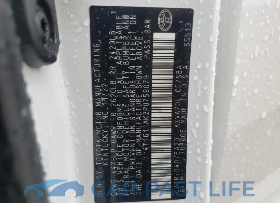 4T1G11AK2PU758079# 13