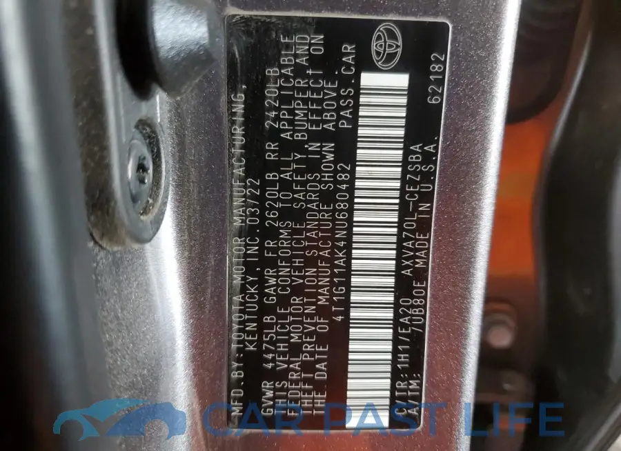4T1G11AK4NU680482# 12