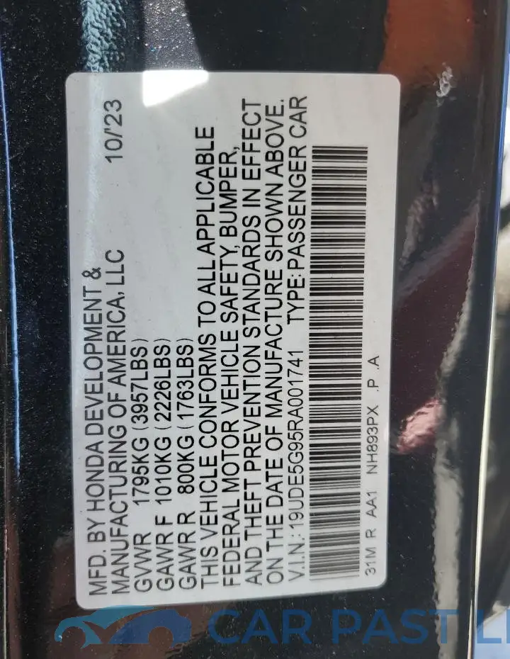 19UDE5G95RA001741# 13
