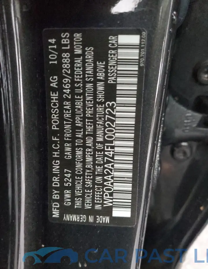 WP0AA2A74FL002723# 13