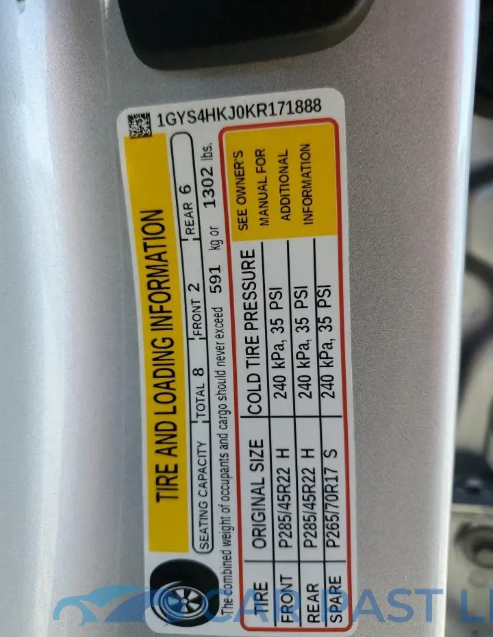 1GYS4HKJ0KR171888# 12