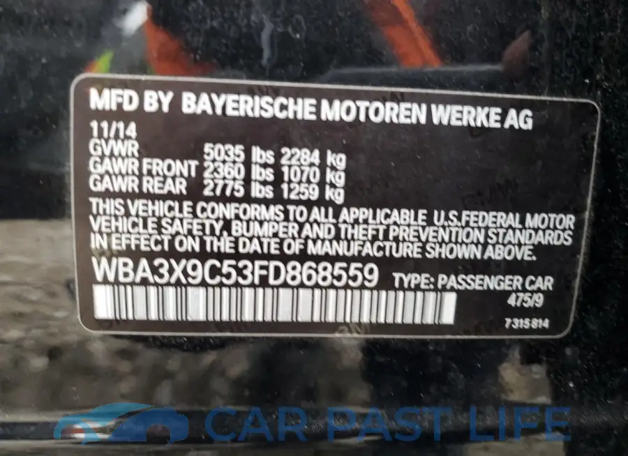 WBA3X9C53FD868559# 12