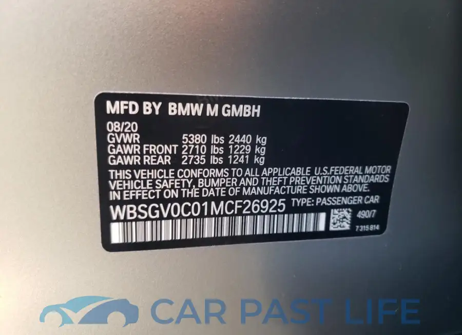 WBSGV0C01MCF26925# 12