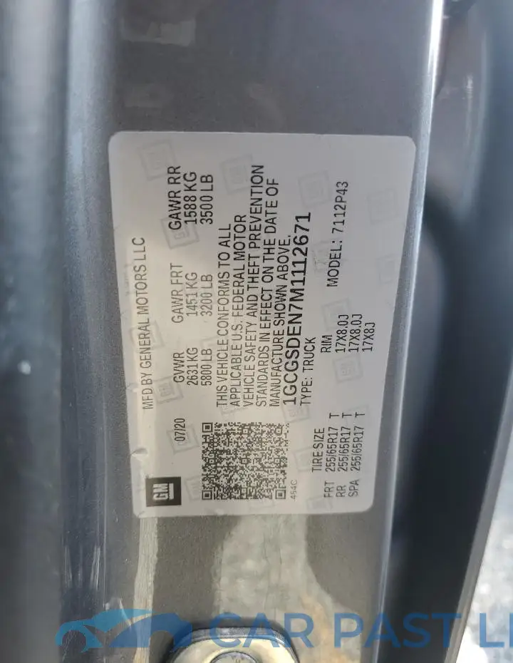 1GCGSDEN7M1112671# 13