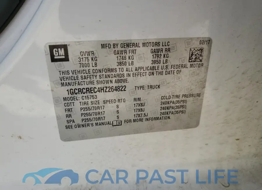 1GCRCREC4HZ264822# 12