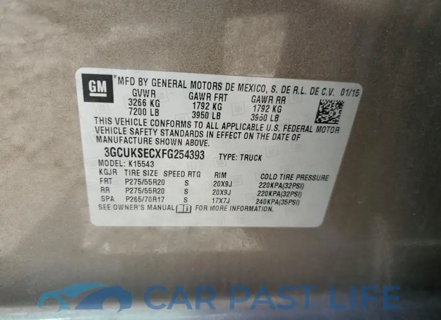 3GCUKSECXFG254393# 12