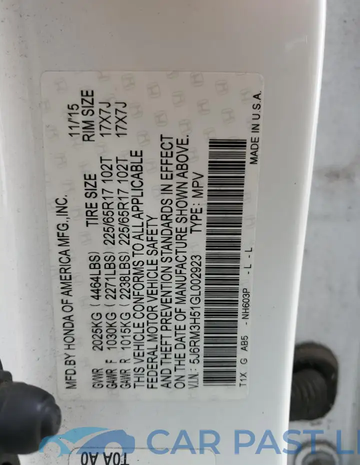 5J6RM3H51GL002923# 14