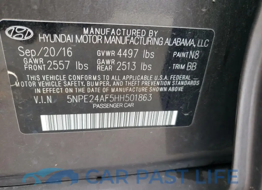 5NPE24AF5HH501863# 12