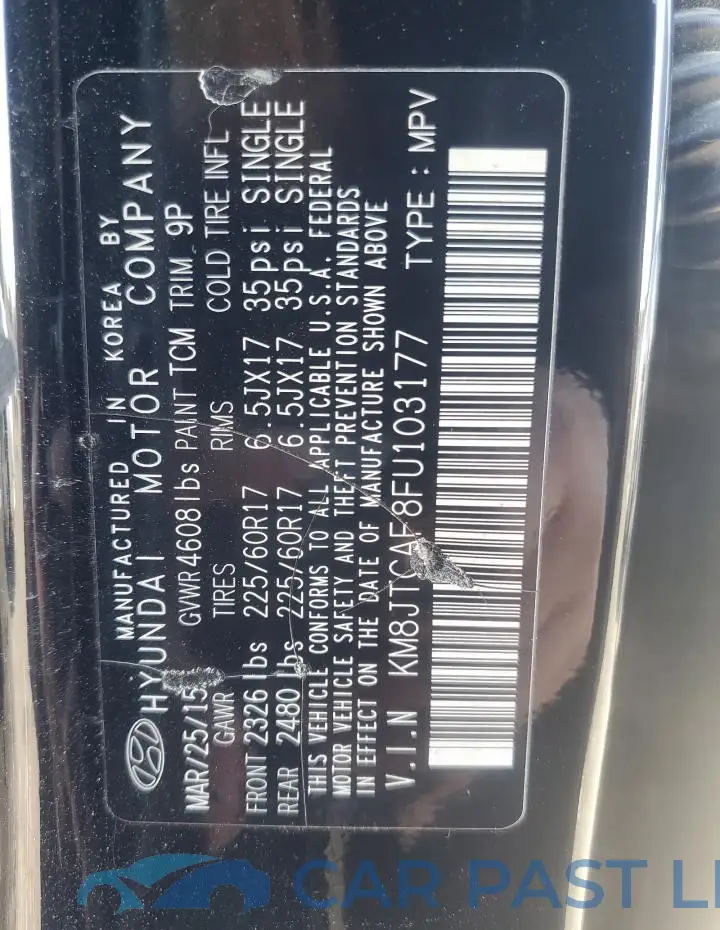 KM8JTCAF8FU103177# 13