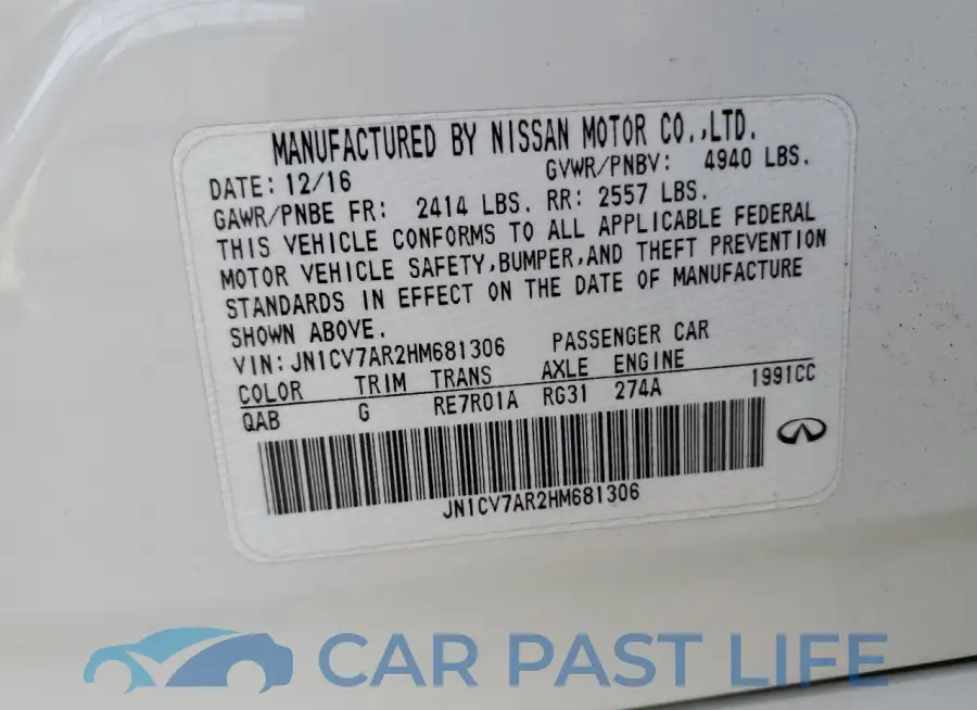 JN1CV7AR2HM681306# 12