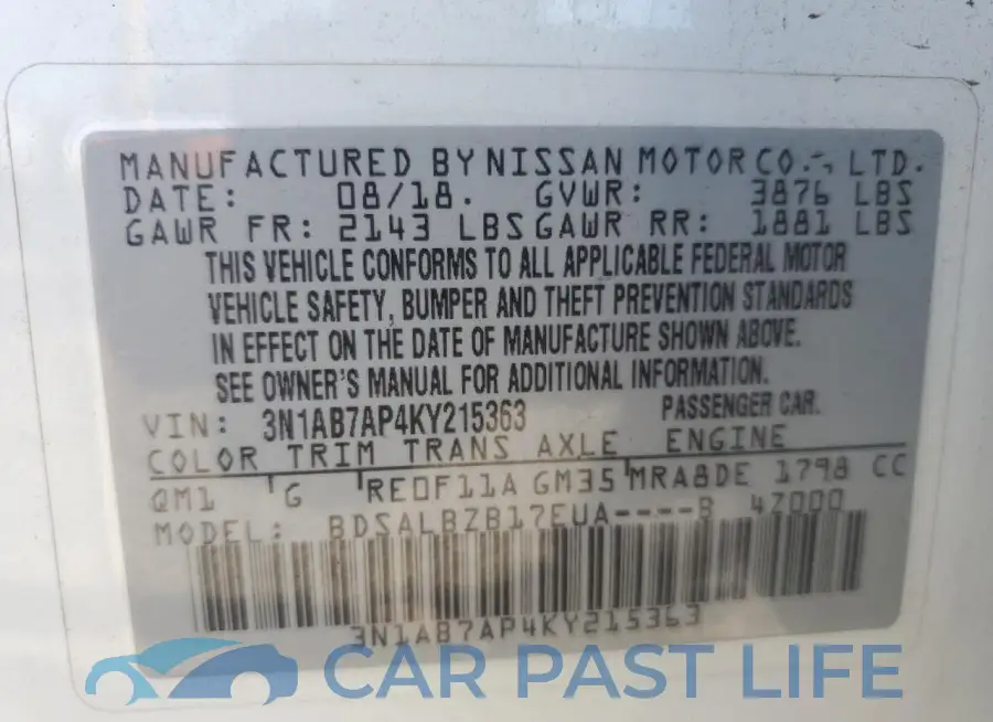 3N1AB7AP4KY215363# 12