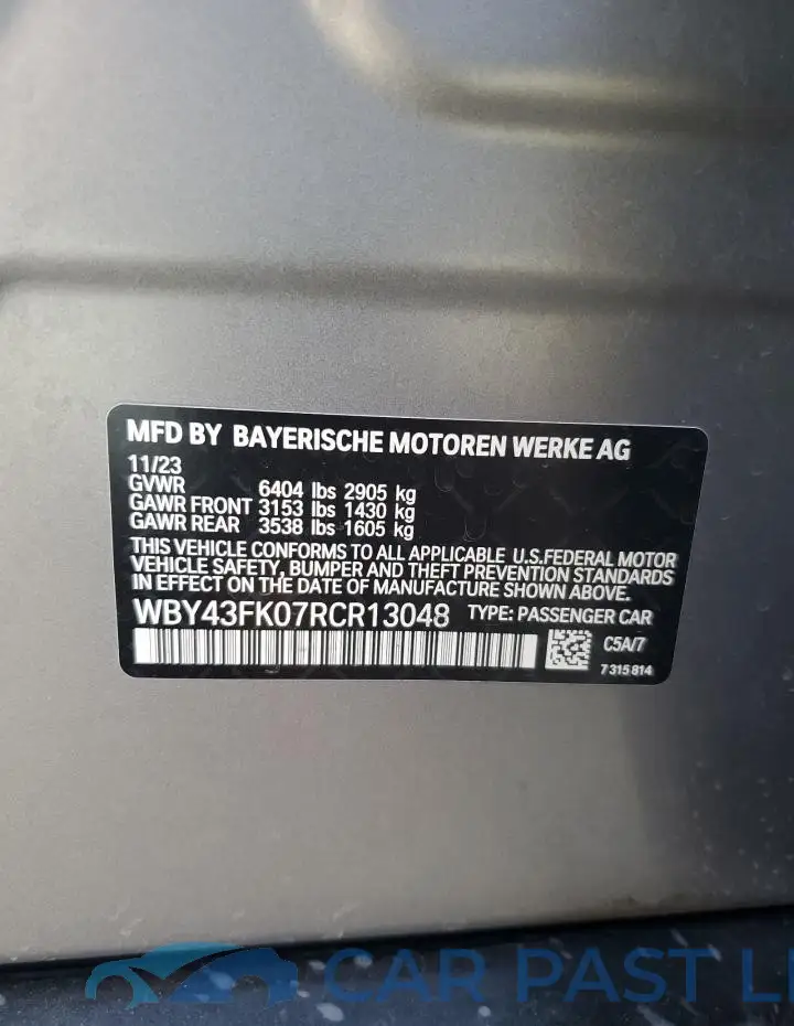 WBY43FK07RCR13048# 13