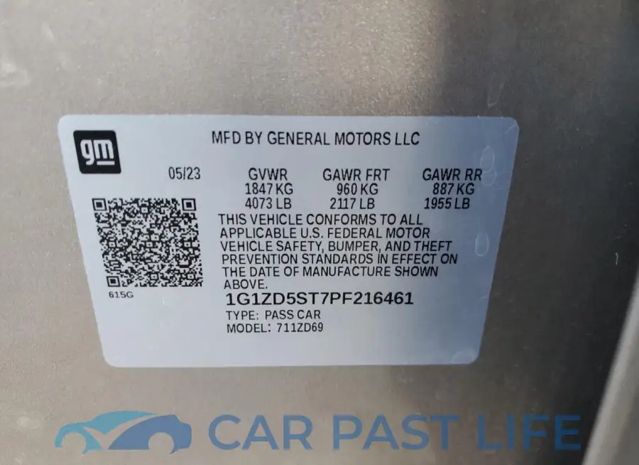 1G1ZD5ST7PF216461# 13