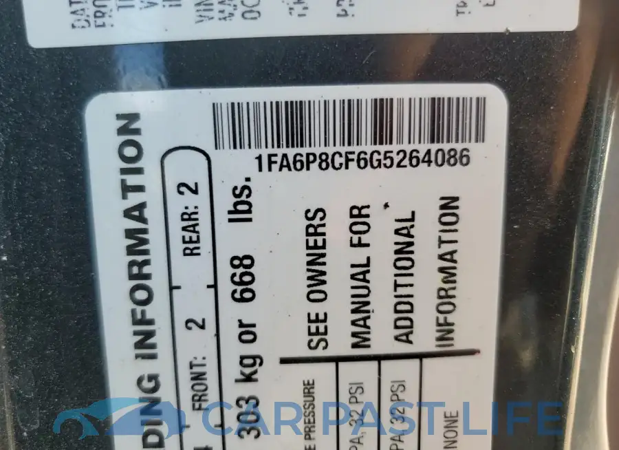 1FA6P8CF6G5264086# 13