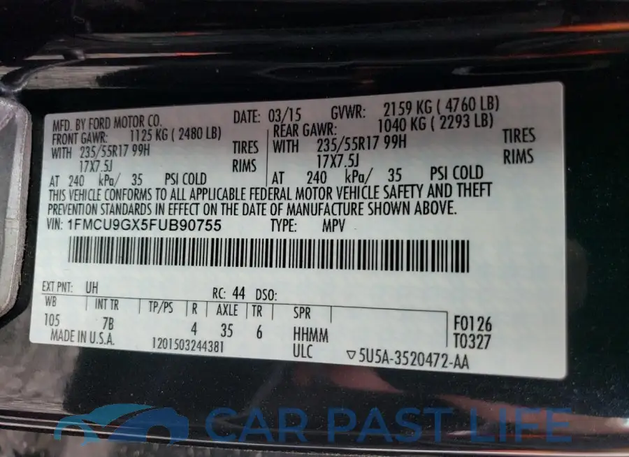 1FMCU9GX5FUB90755# 13