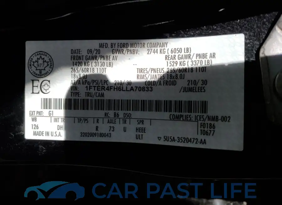 1FTER4FH6LLA70833# 12