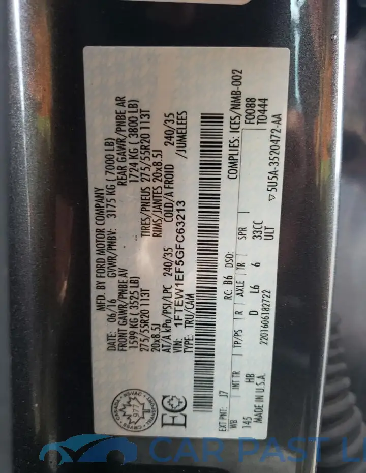 1FTEW1EF5GFC63213# 12