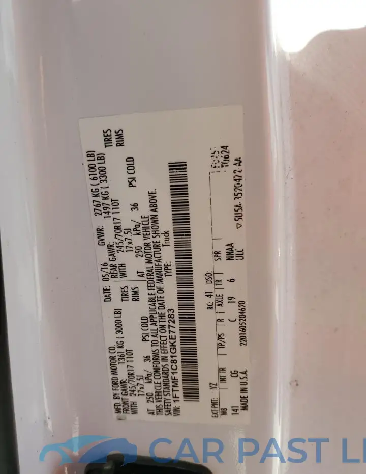 1FTMF1C81GKE77283# 13