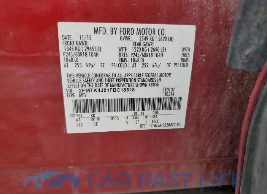 2FMTK4J81FBC18518# 13