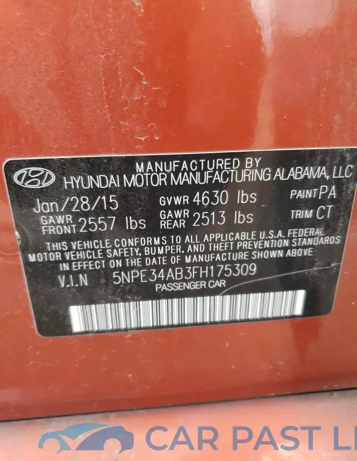 5NPE34AB3FH175309# 12