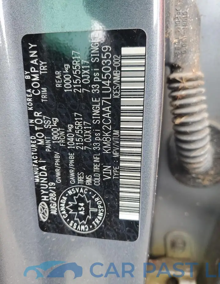 KM8K2CAA7LU450359# 13