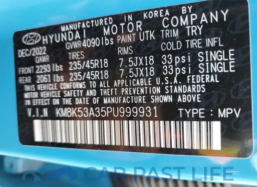 KM8K53A35PU999931# 13