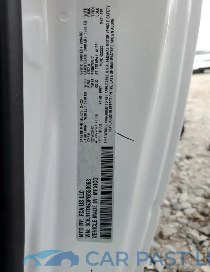 3C6JR7DG3PG550963# 13
