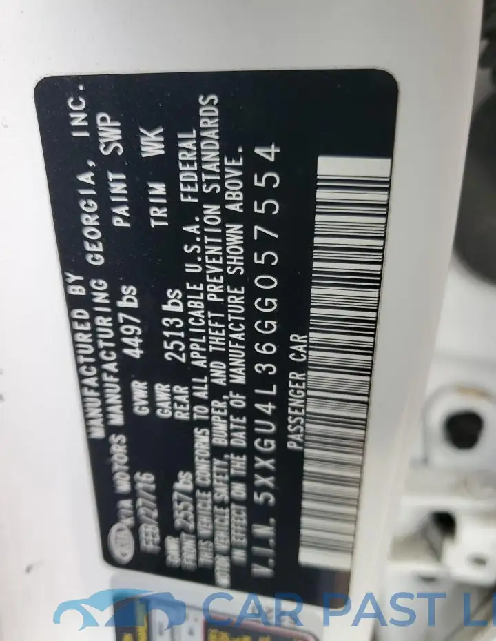 5XXGU4L36GG057554# 12