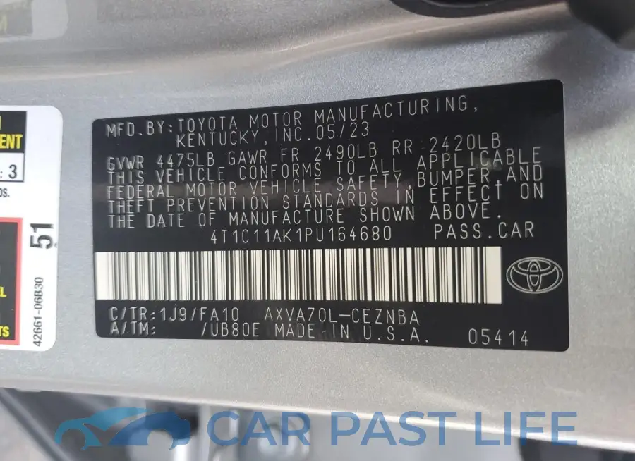 4T1C11AK1PU164680# 12