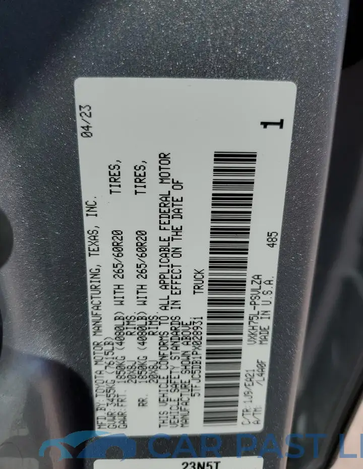 5TFJC5DB1PX028931# 12