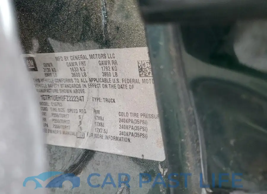 1GTR1UEH8FZ222347# 12
