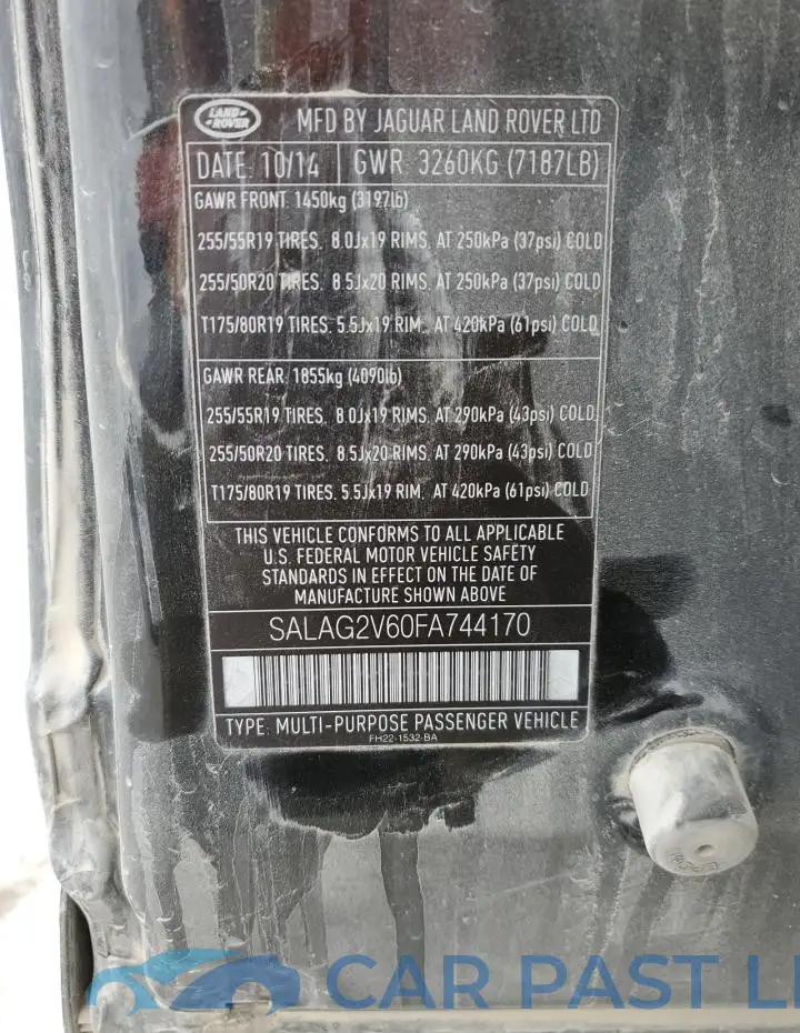 SALAG2V60FA744170# 13