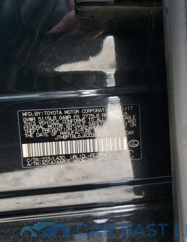 JTHBP1BL6JA002640# 13