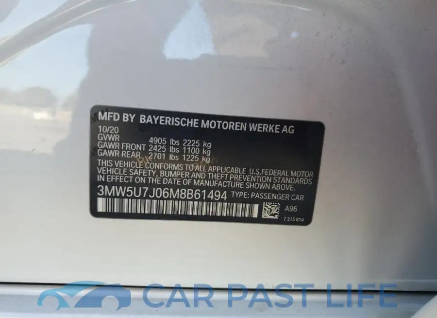 3MW5U7J06M8B61494# 12