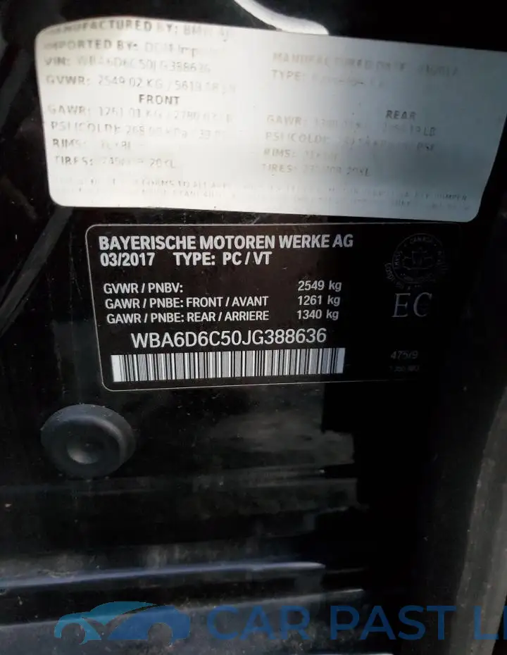 WBA6D6C50JG388636# 13
