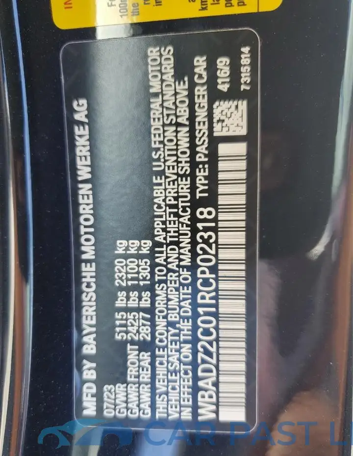 WBADZ2C01RCP02318# 13