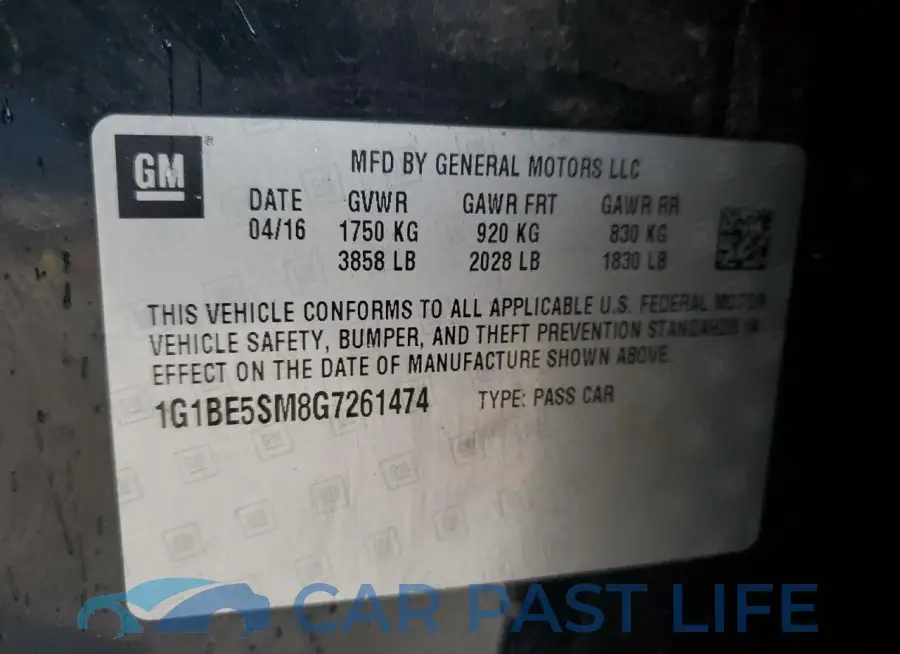 1G1BE5SM8G7261474# 12