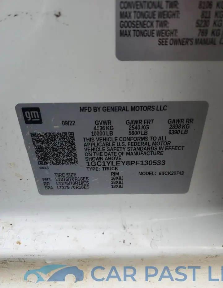 1GC1YLEY8PF130533# 12
