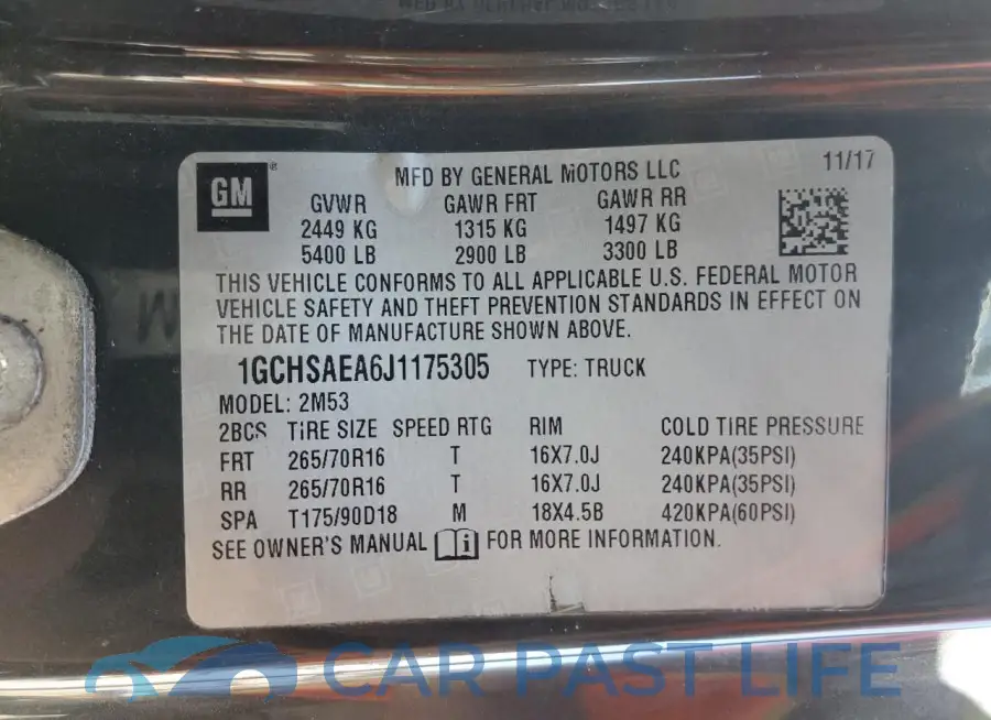 1GCHSAEA6J1175305# 12