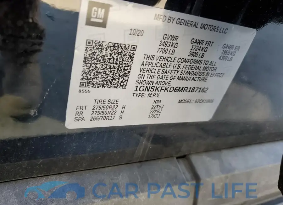 1GNSKFKD6MR187162# 14