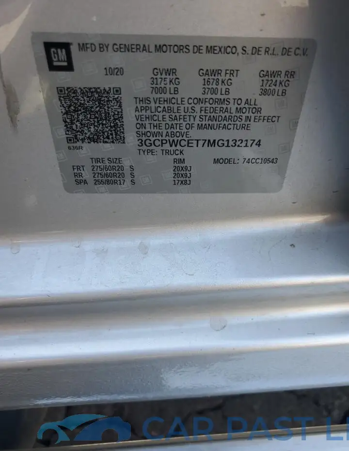 3GCPWCET7MG132174# 12