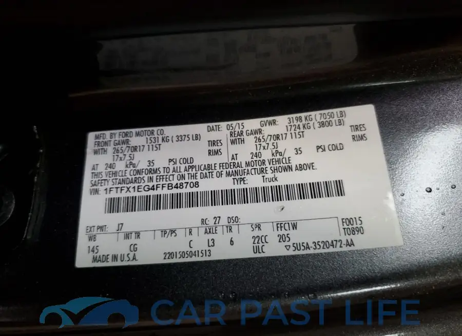 1FTFX1EG4FFB48708# 12