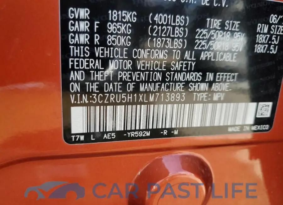 3CZRU5H1XLM713893# 13