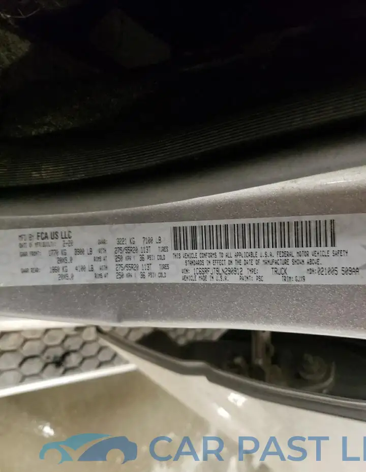 1C6SRFJT9LN290912# 12