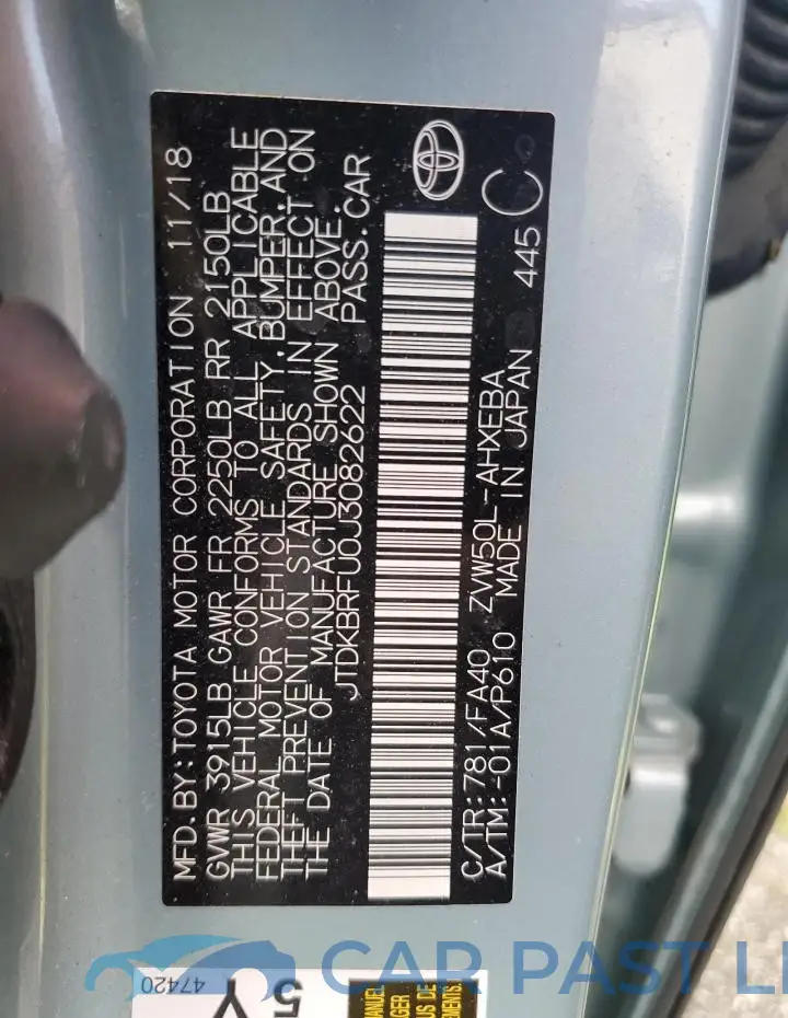 JTDKBRFU0J3082622# 13
