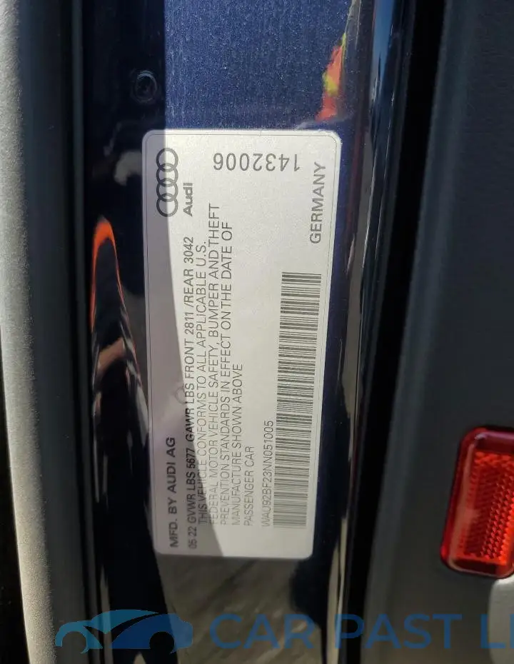 WAU92BF23NN051005# 12