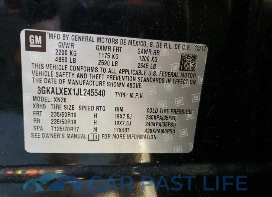 3GKALXEX1JL245540# 13