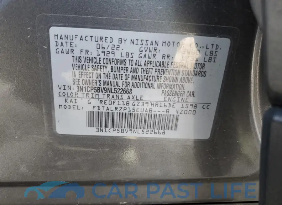 3N1CP5BV9NL522668# 13