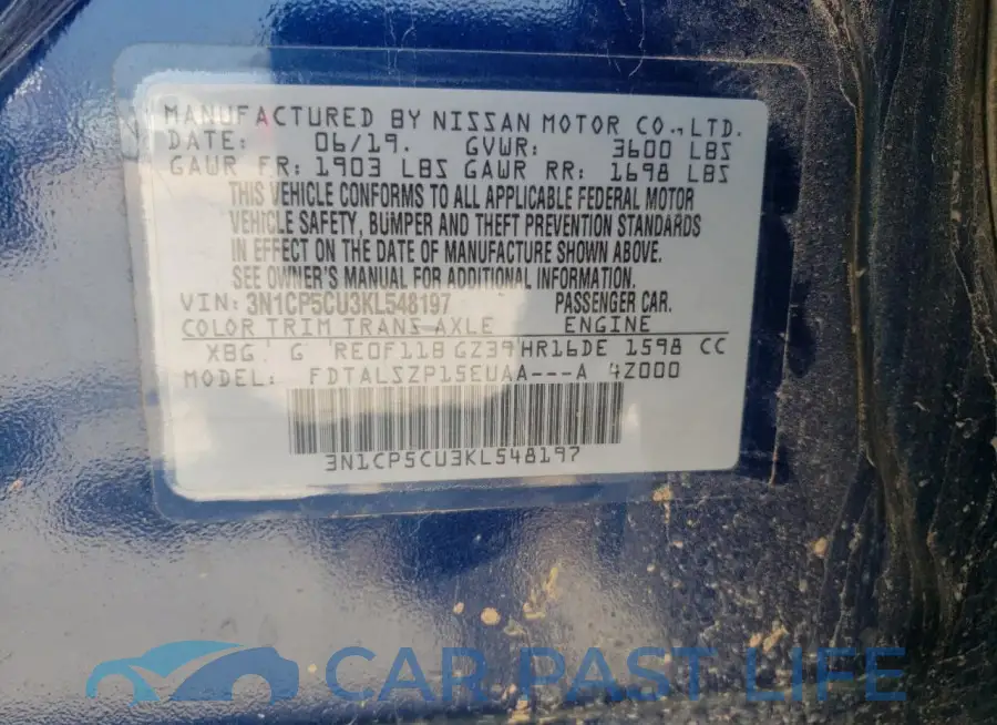 3N1CP5CU3KL548197# 13
